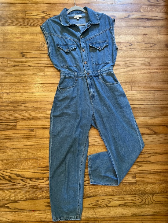 Miou Muse Pants - Madewell Denim Sleeveless Jumpsuit - Blue